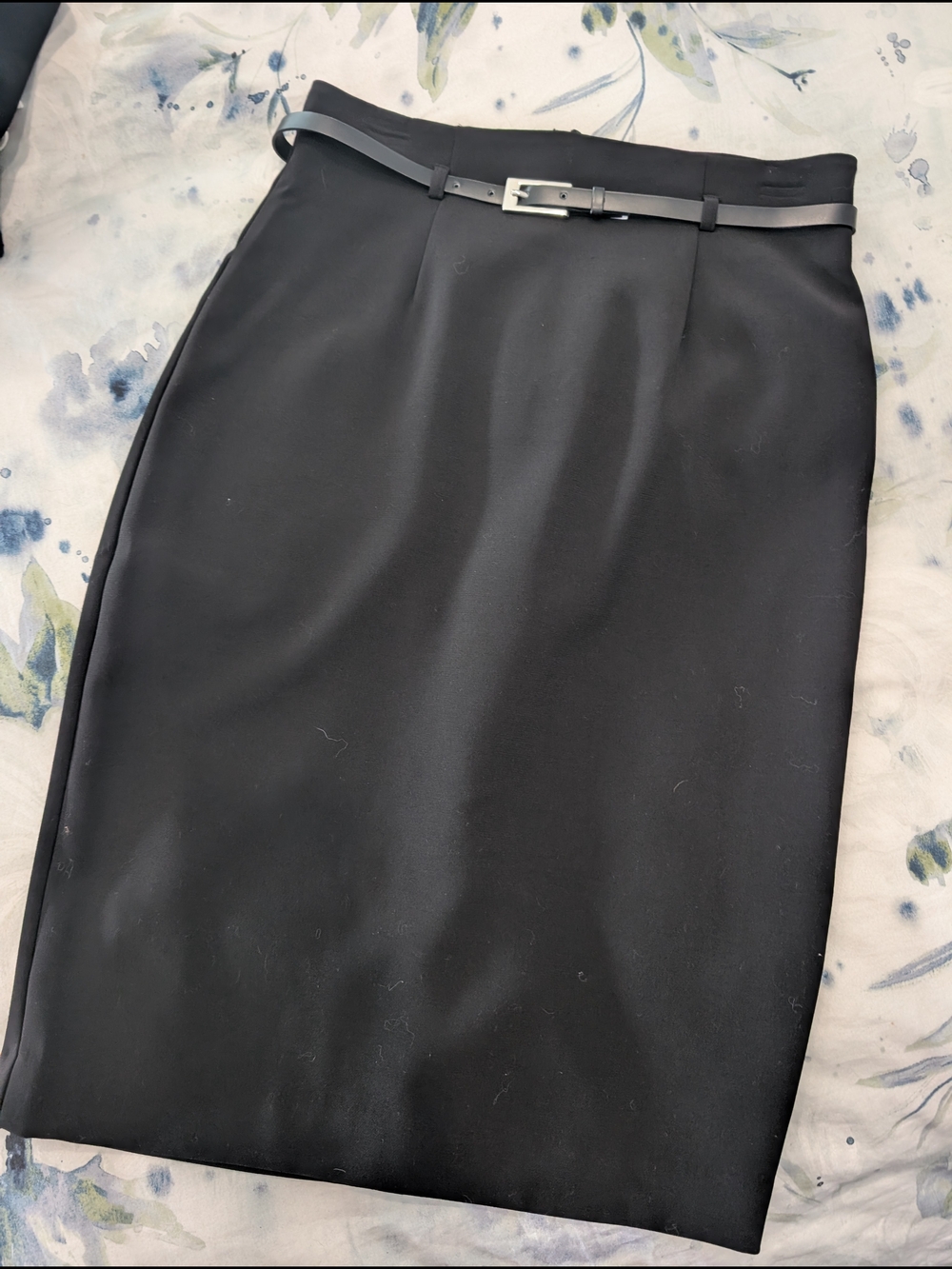 Ricki's Black Pencil Skirt with Slim Belt